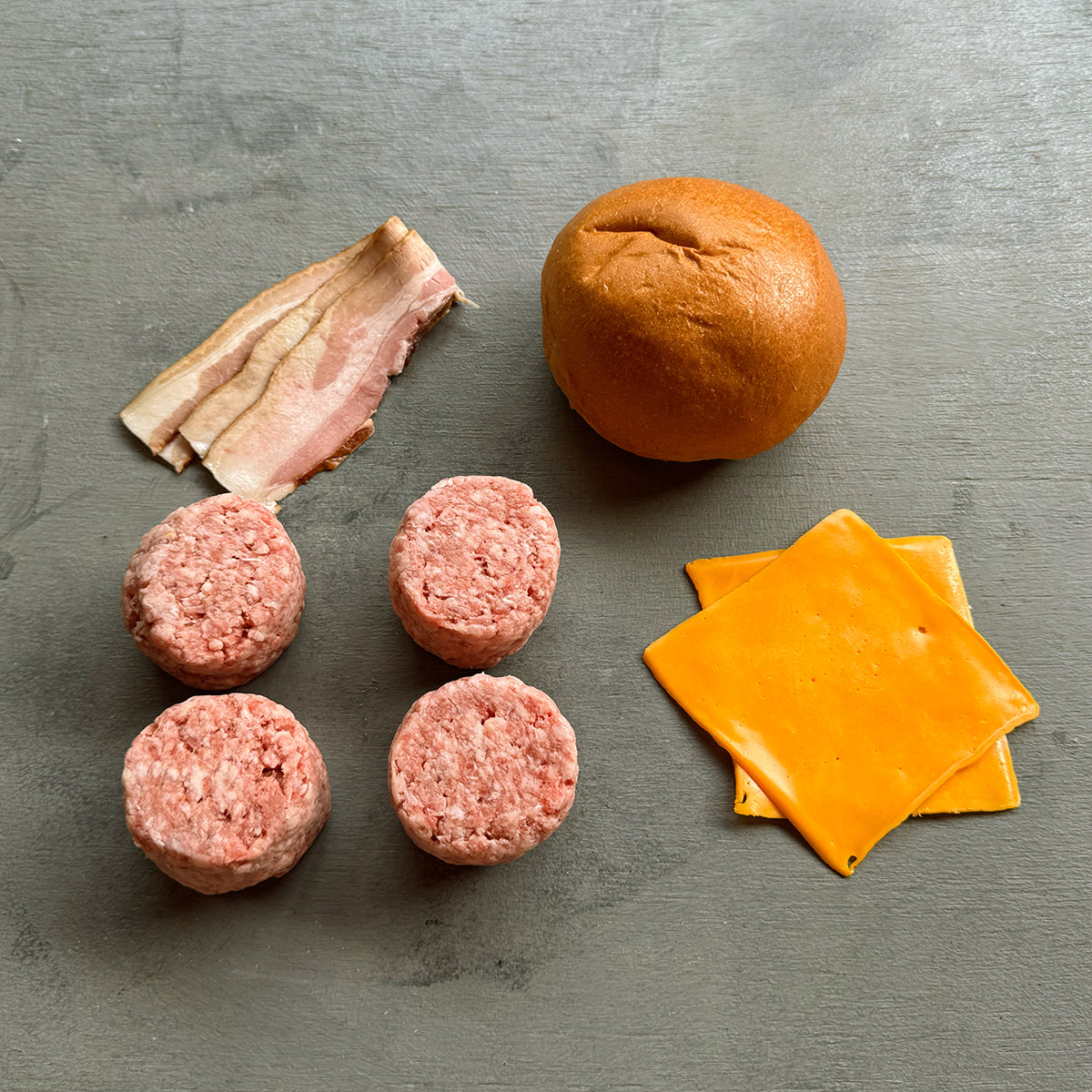 Kit Pão, Carne, Queijo e Bacon - Burger Smash 481 (4 un.)