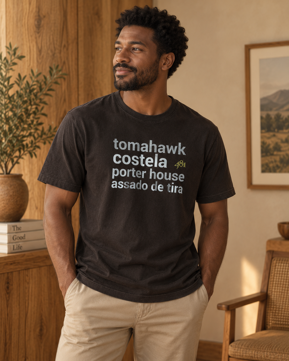 Camiseta 481 - Cortes Com Osso - Marrom