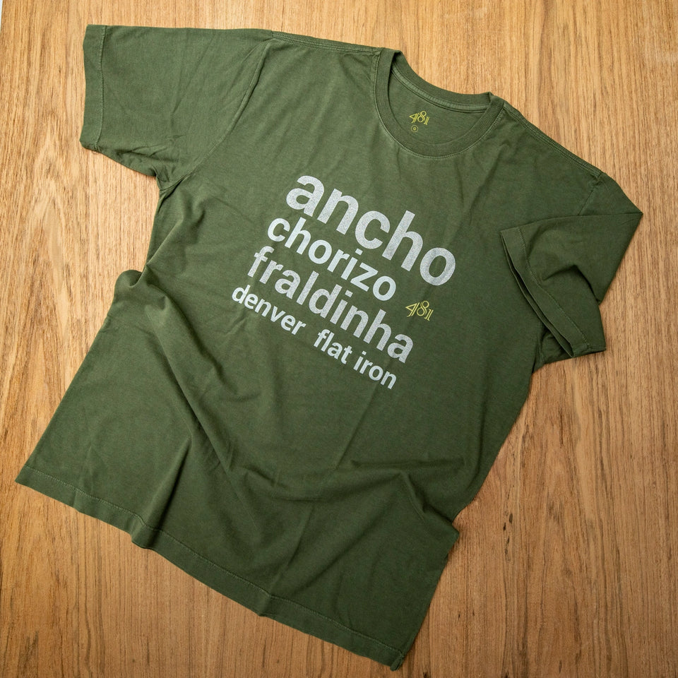 Camiseta 481 - Cortes Sem Osso - Verde Militar