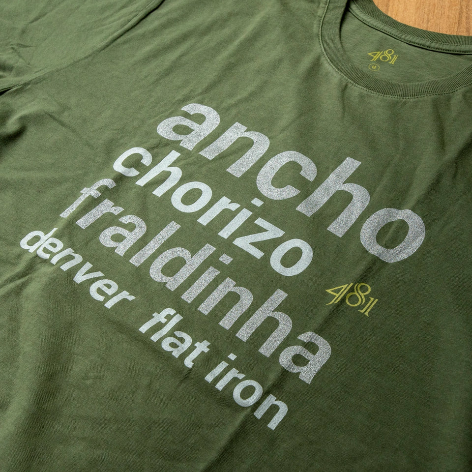 Camiseta 481 - Cortes Sem Osso - Verde Militar