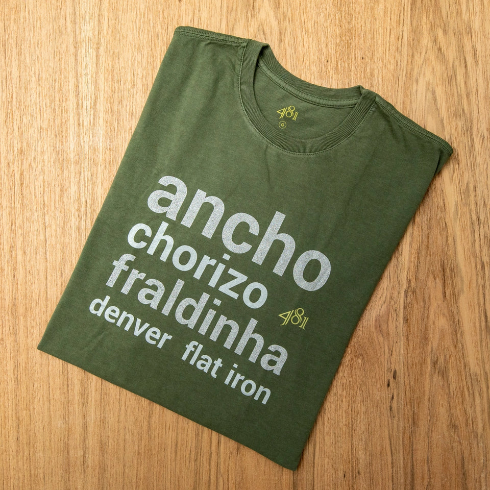 Camiseta 481 - Cortes Sem Osso - Verde Militar