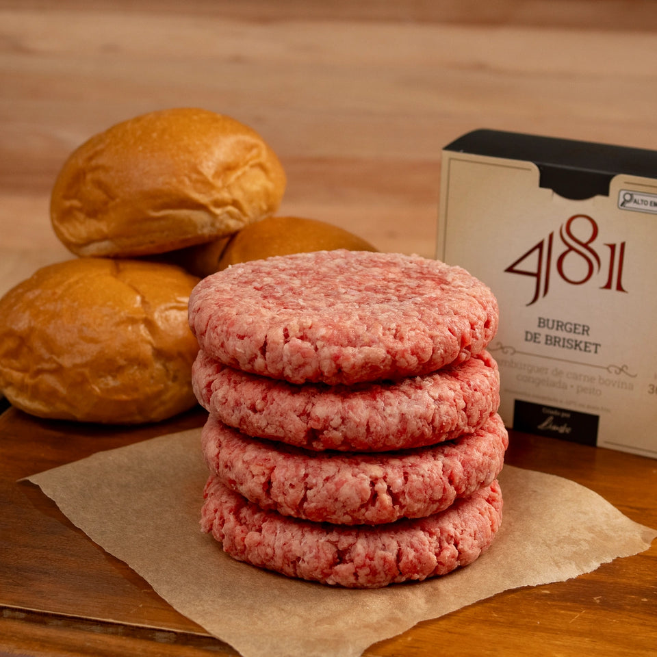 Kit Pão e Carne - Burger de Brisket 481 (4 un.)