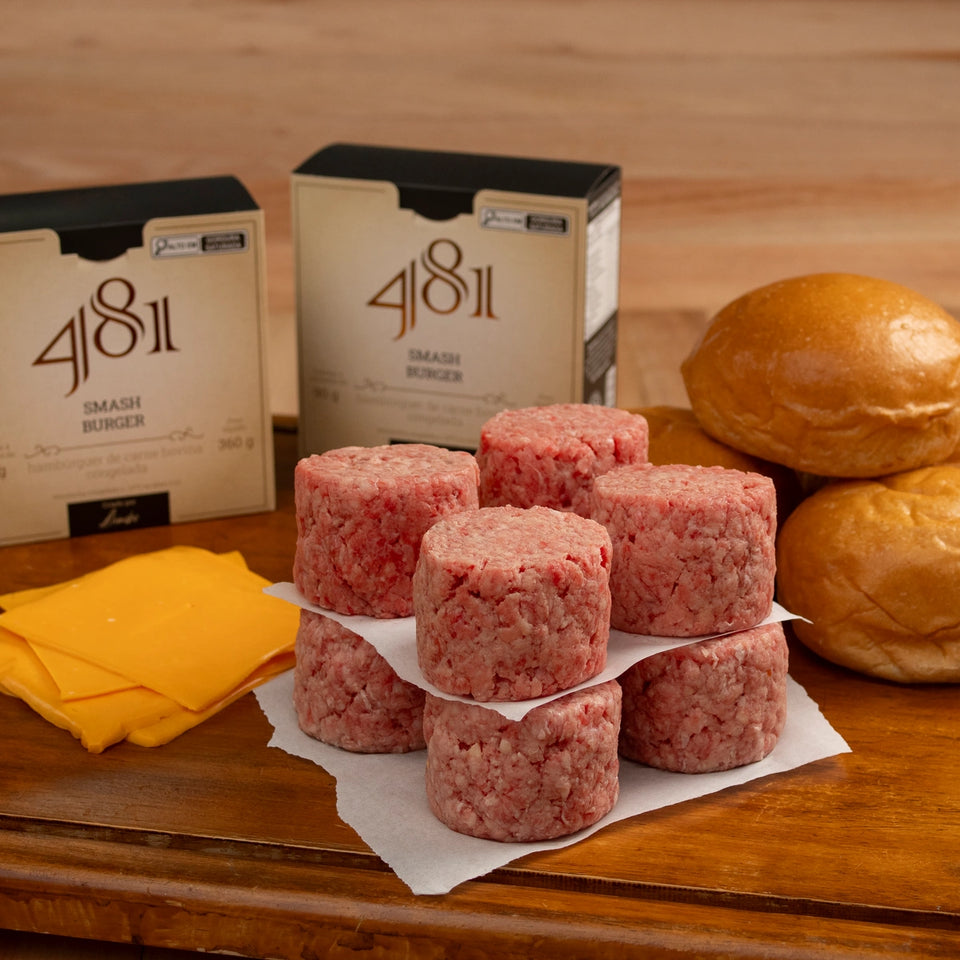 Kit Pão, Carne e Queijo - Burger Smash 481 (4 un.)