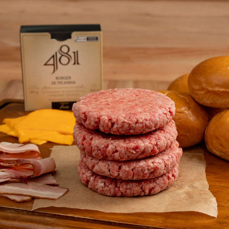 Kit Pão, Carne, Queijo e Bacon - Burger de Picanha 481 (4 un.)